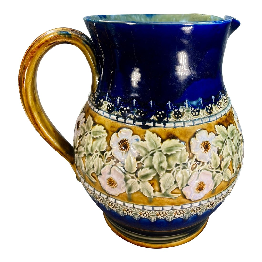 Antique Doulton Lambeth Glazed Stoneware Pitcher (1 of 10)
