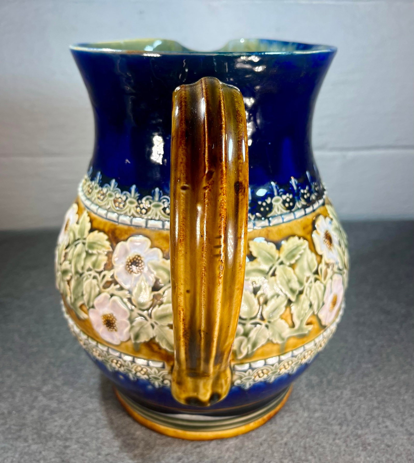 Antique Doulton Lambeth Glazed Stoneware Pitcher - 3