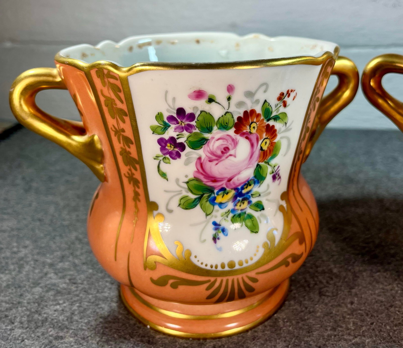 Pair of Antique Sevres Floral Porcelain Cachepots - 4