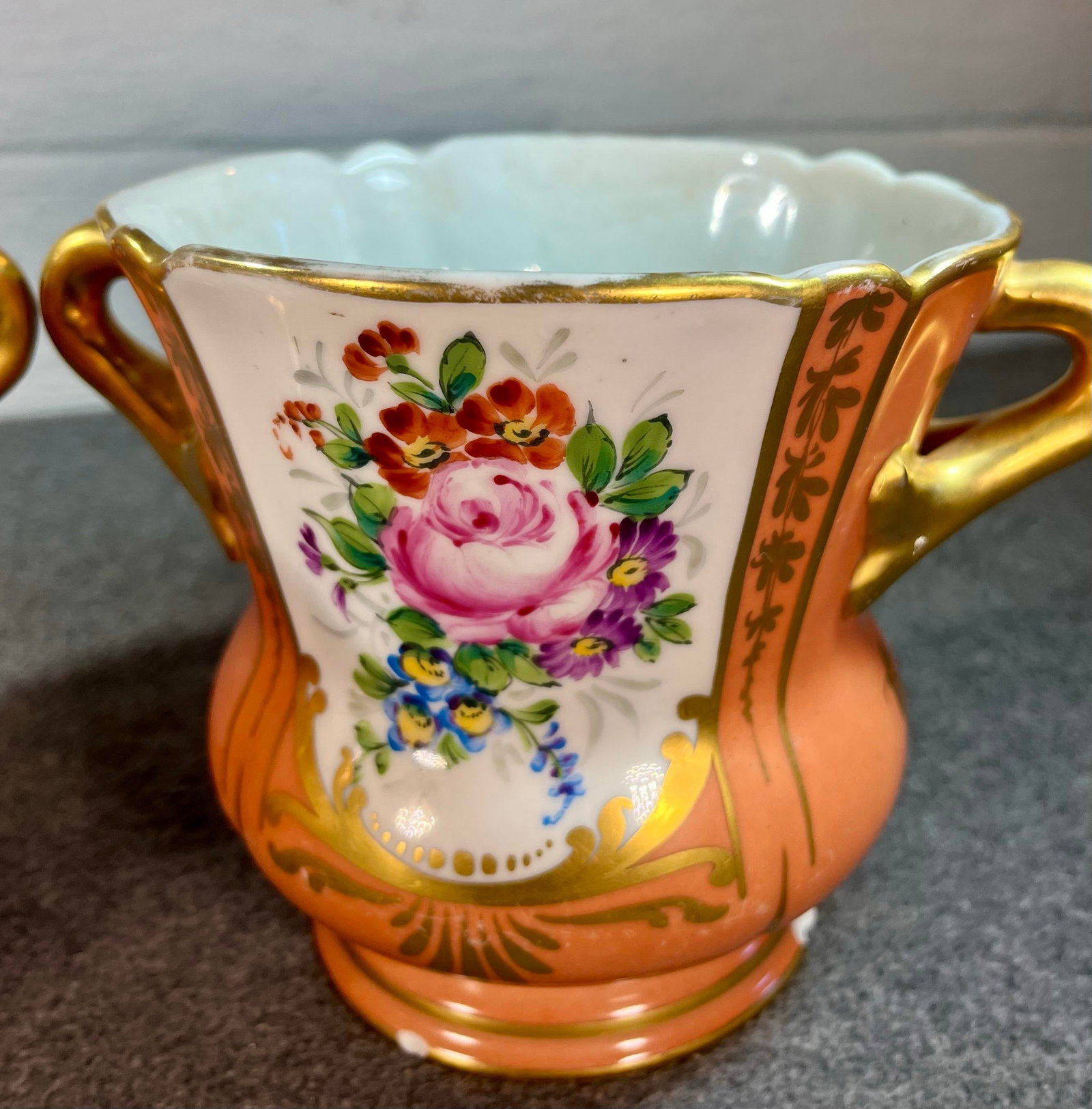 Pair of Antique Sevres Floral Porcelain Cachepots - 5