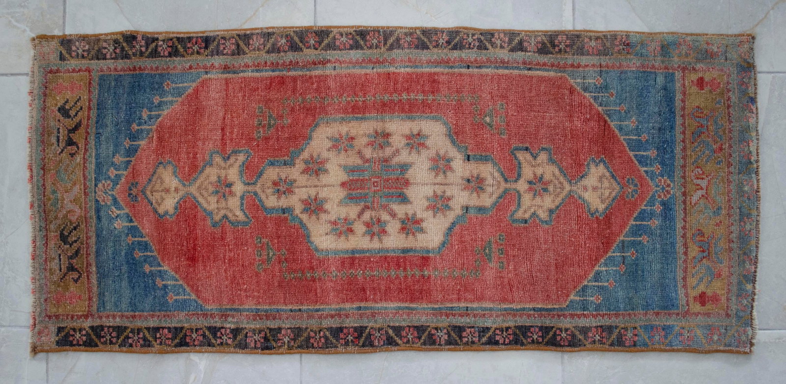 Hand Knotted Door Mat, Entryway Rug, Bath Mat, Kitchen Decor, Small Rug, Turkish Rug - 1"² - 12