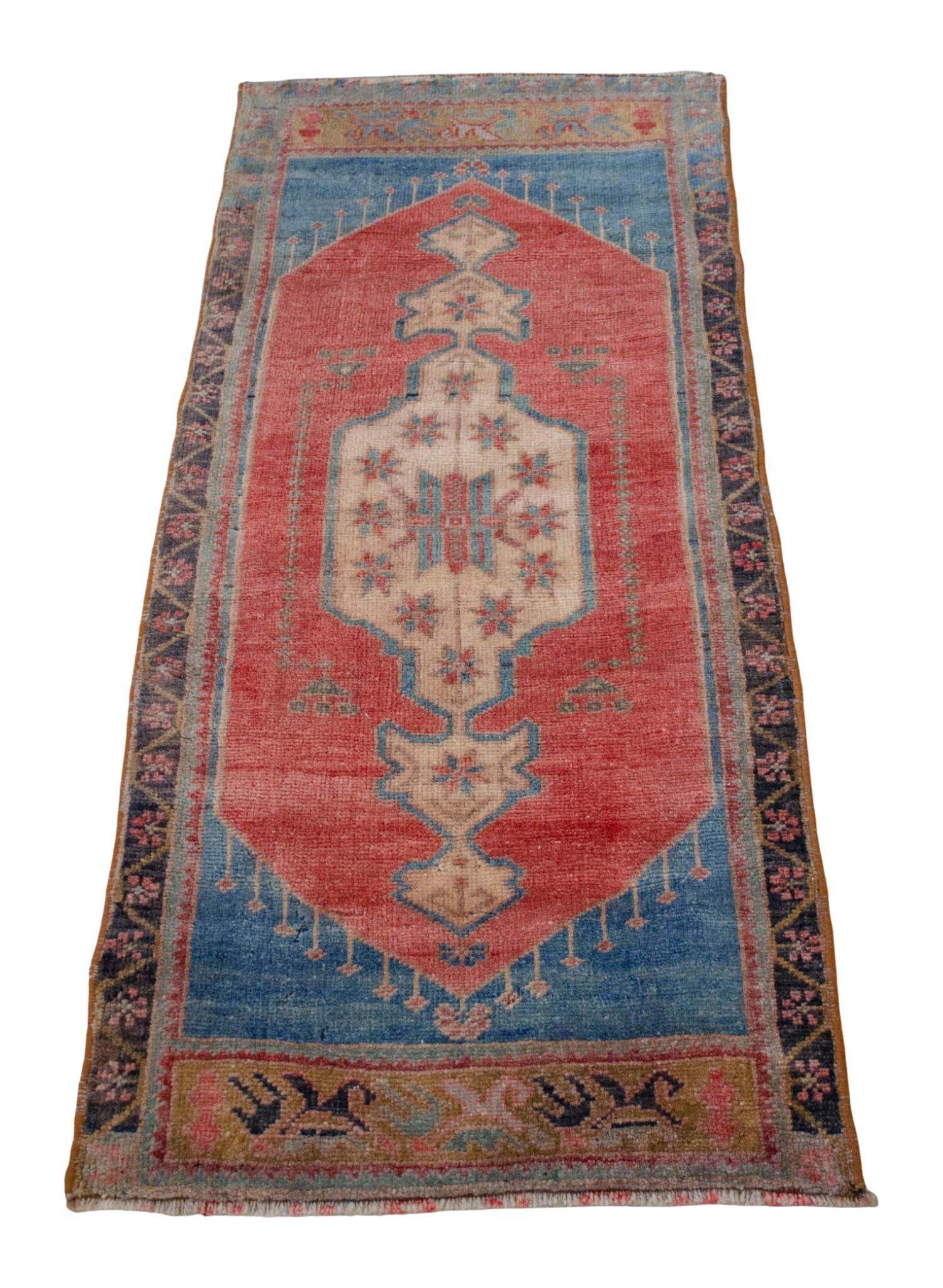 Hand Knotted Door Mat, Entryway Rug, Bath Mat, Kitchen Decor, Small Rug, Turkish Rug - 1"² - 4