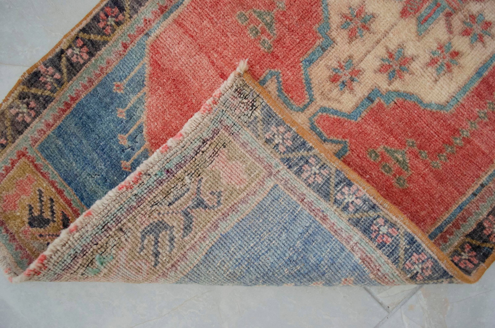 Hand Knotted Door Mat, Entryway Rug, Bath Mat, Kitchen Decor, Small Rug, Turkish Rug - 1"² - 8