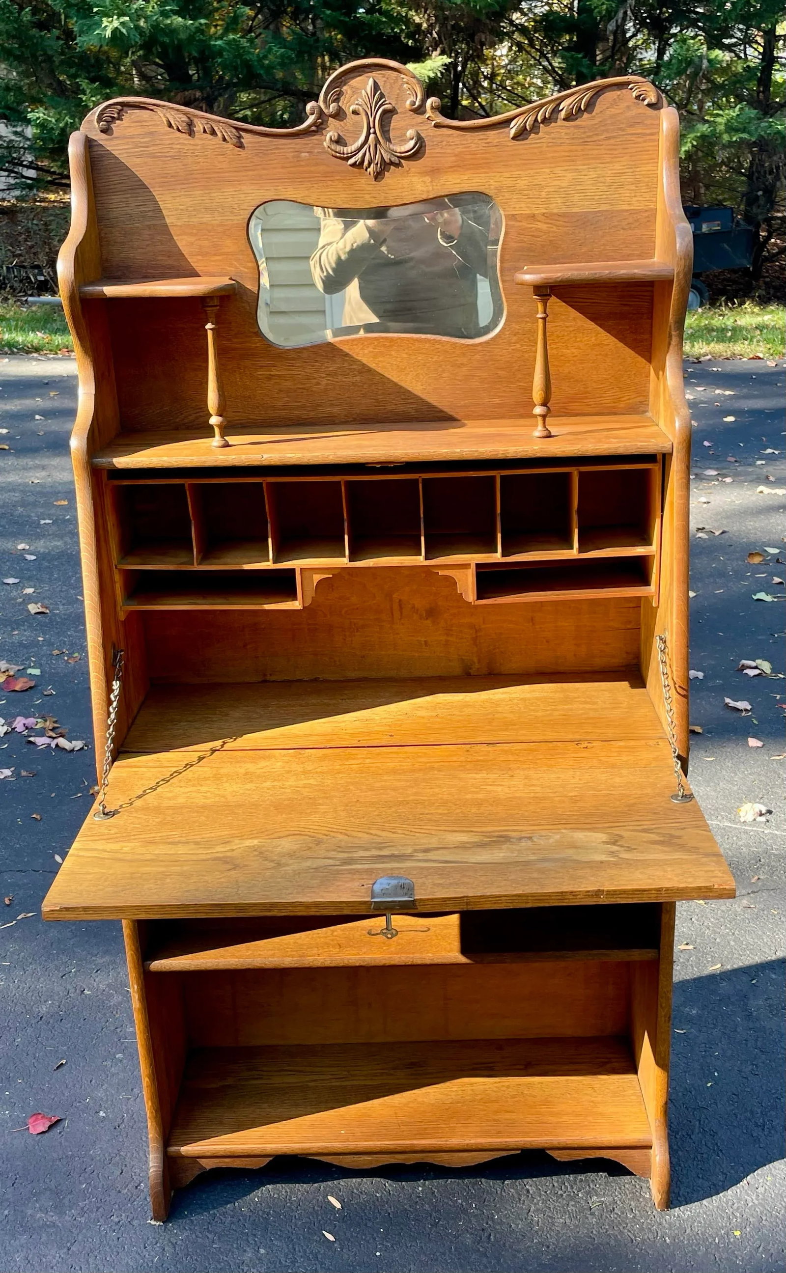 Antique Larkin Drop Front Secretary Desk - 4