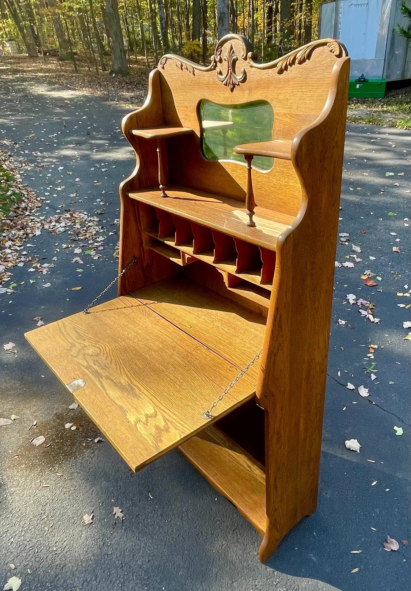 Antique Larkin Drop Front Secretary Desk - 6