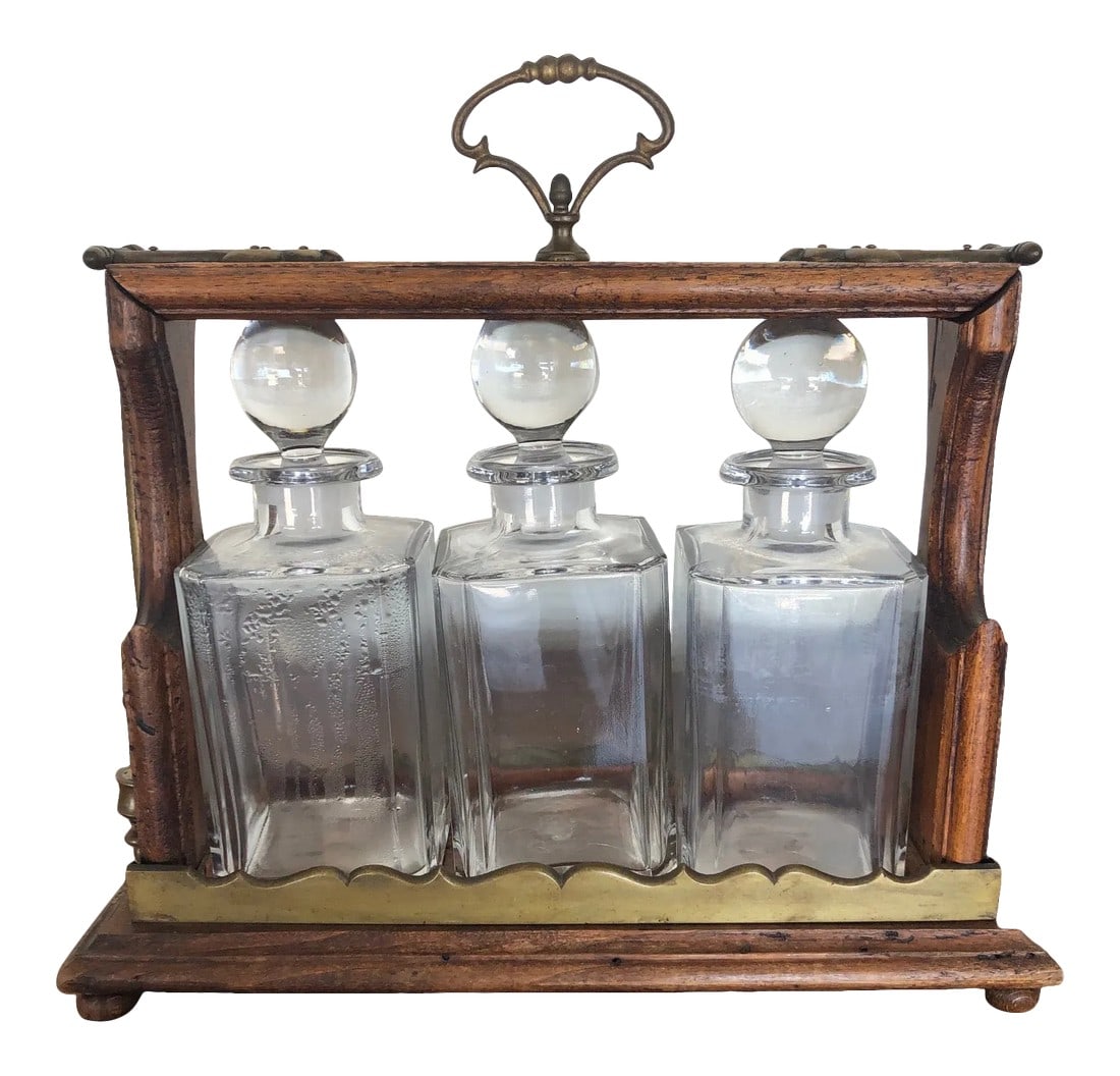 Antique English Oak Decanter Tantalus (1 of 11)
