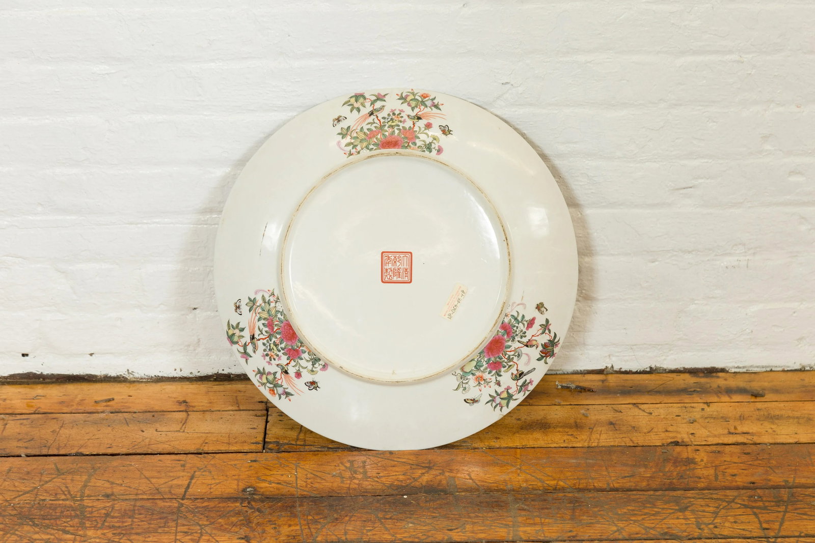 Large Chinese Rose Medallion Hand Painted Porcelain Platter with Court Scenes - 7