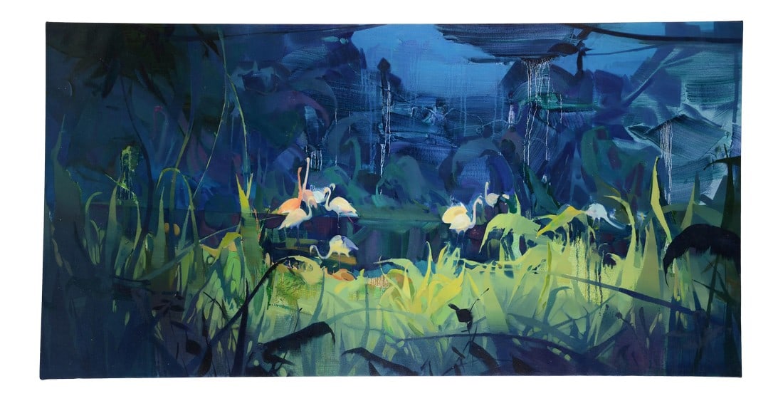 Original Oil Painting on Canvas: Road Meets Thorns: Original oil painting on canvas: Road meets thorns size: 62"*32" Artist: Zhang Long, graduated from the Oil Painting Department of Sichuan Academy of Fine Arts with a master's degree in 2018 A new gen