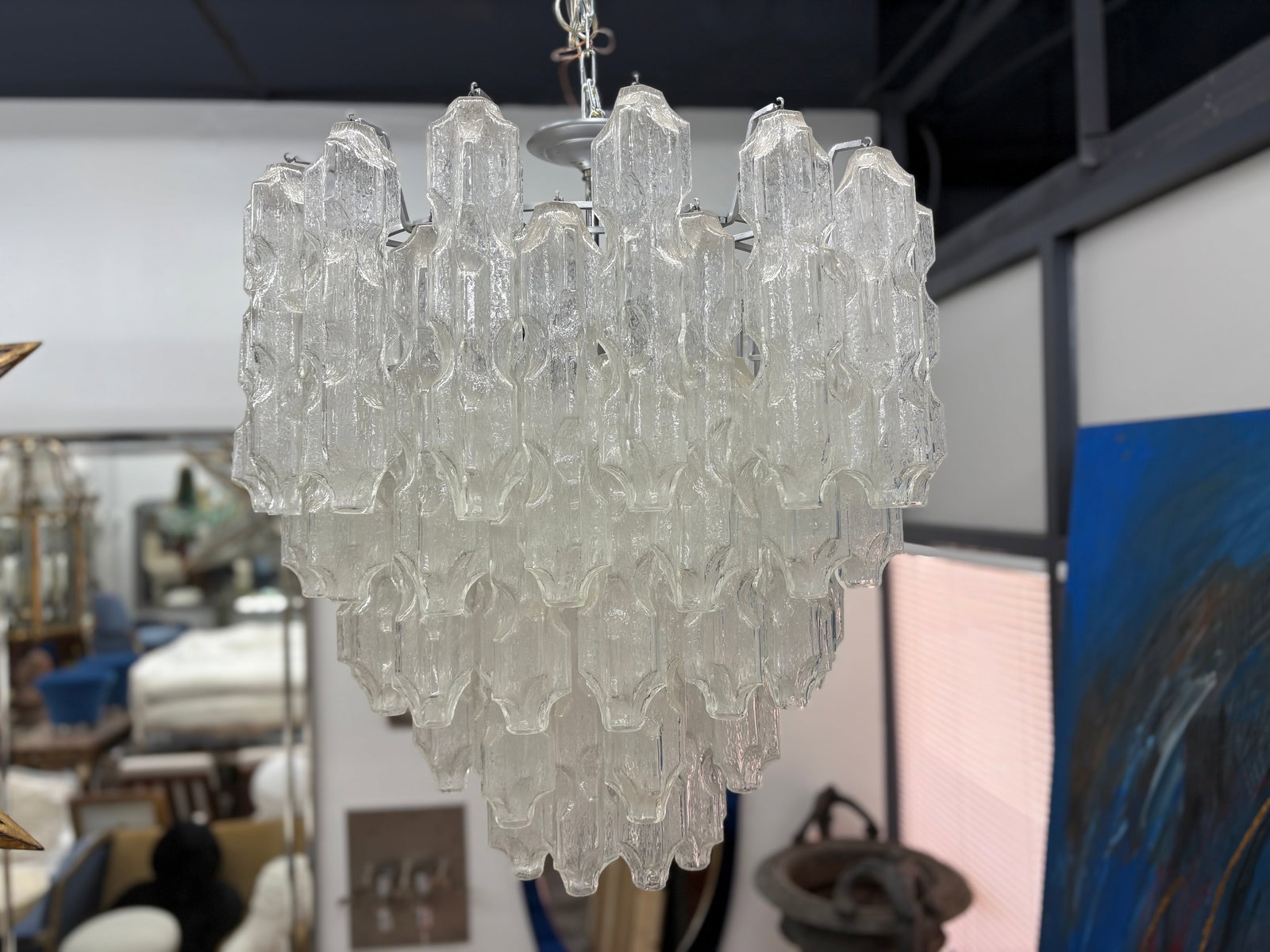 1960s Italian Modern Murano Glass Chandelier by Toni Zuccheri for Venini - 2