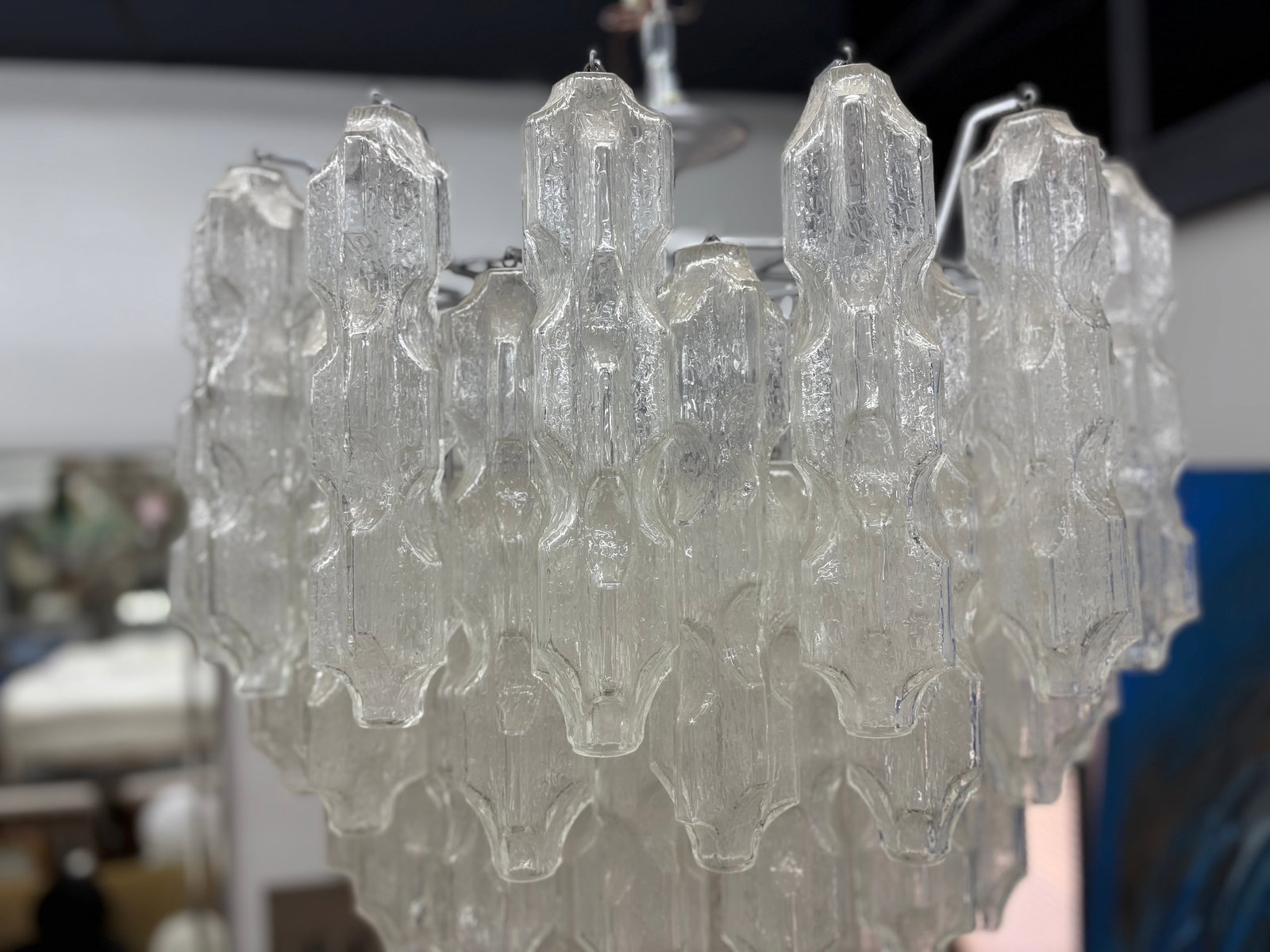 1960s Italian Modern Murano Glass Chandelier by Toni Zuccheri for Venini - 3