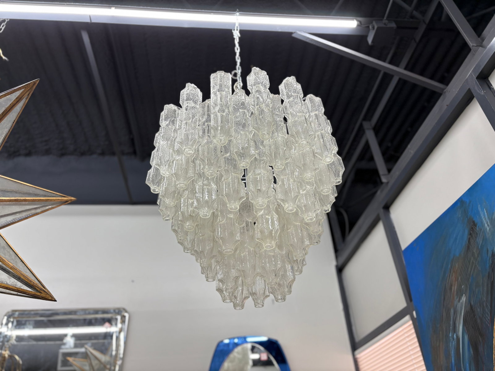 1960s Italian Modern Murano Glass Chandelier by Toni Zuccheri for Venini - 5