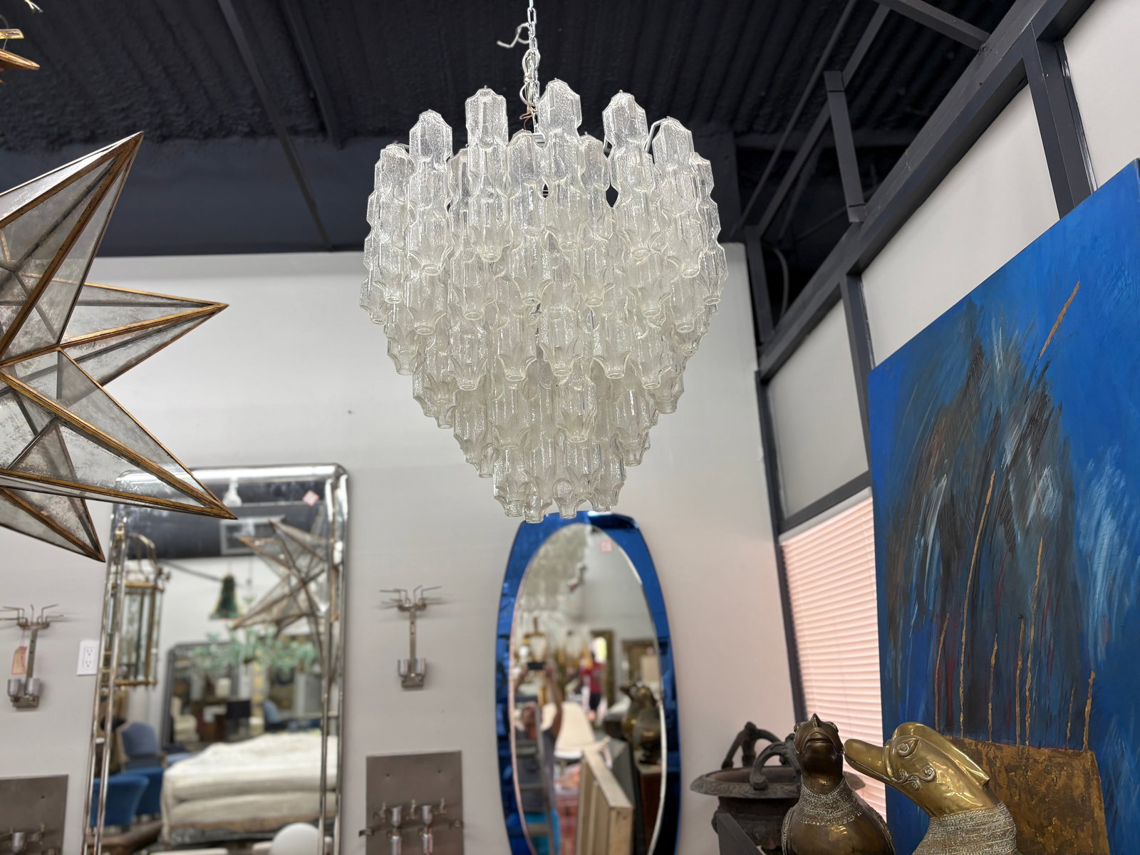 1960s Italian Modern Murano Glass Chandelier by Toni Zuccheri for Venini - 7
