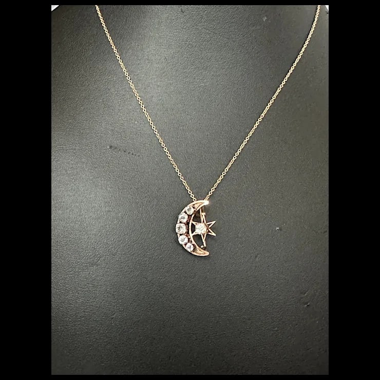 late 19th Century Victorian Celestial Moon & Star Pin/Pendant - 8