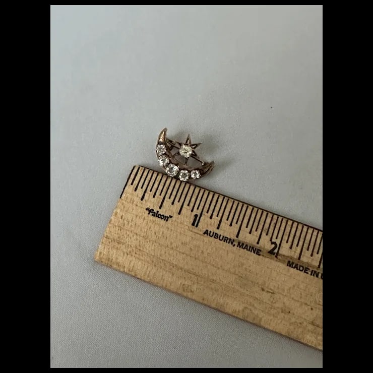 late 19th Century Victorian Celestial Moon & Star Pin/Pendant - 9