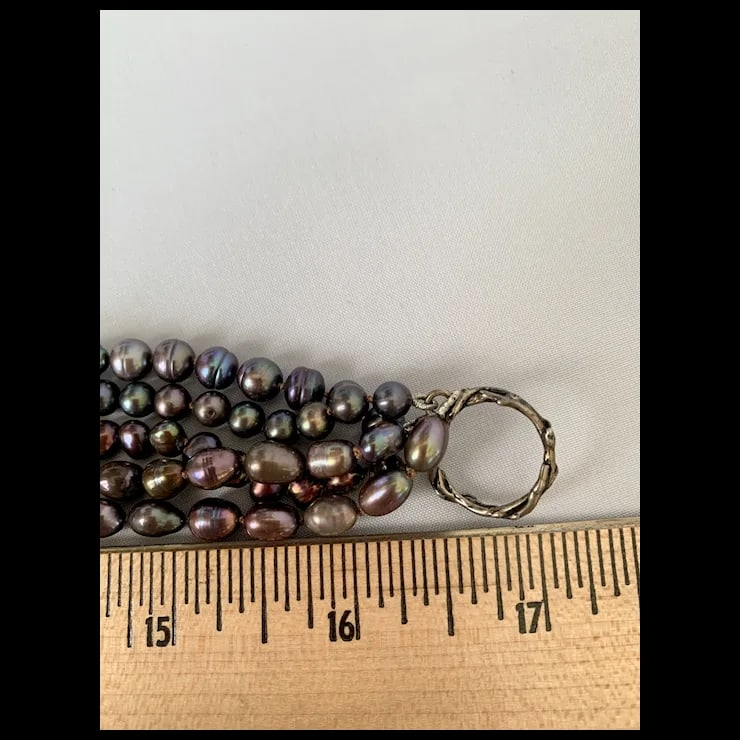 Late 20th Century Freshwater Peacock Pearl Necklace - 7