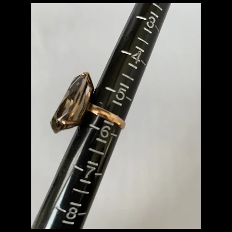 1960s Bold 14k Smoky Quartz Cocktail Ring, Size 5.5 - 5