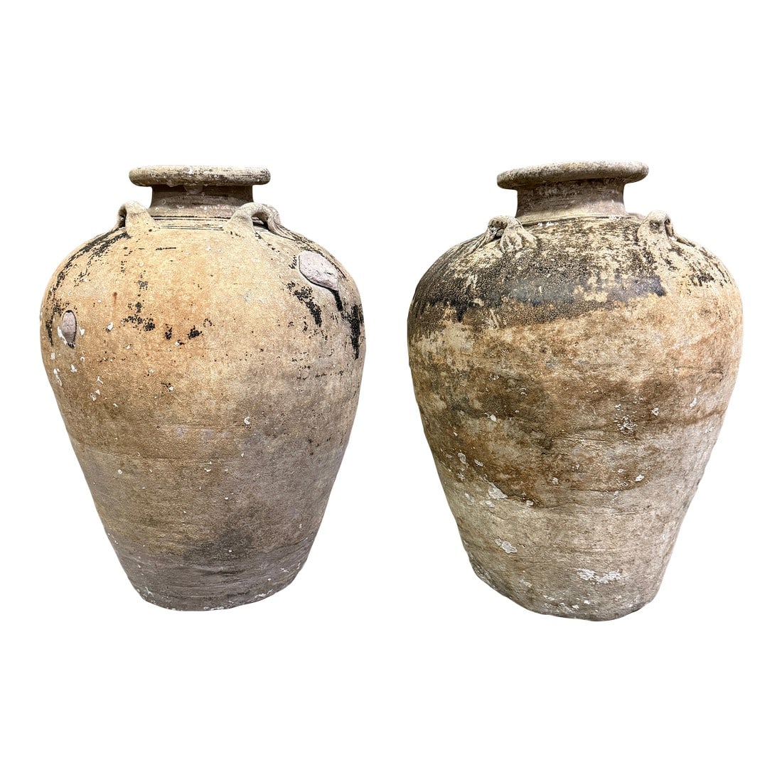 Pair of Antique Mediterranean Terracotta Olive Jars, C. 1880 (1 of 12)