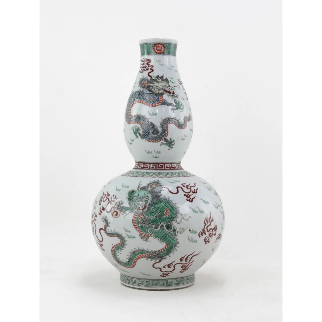 Pair of Famille-Rose "˜Cloud and Dragon' Double Gourd Vasesï¼ŒJingdezhen Kiln, - 3