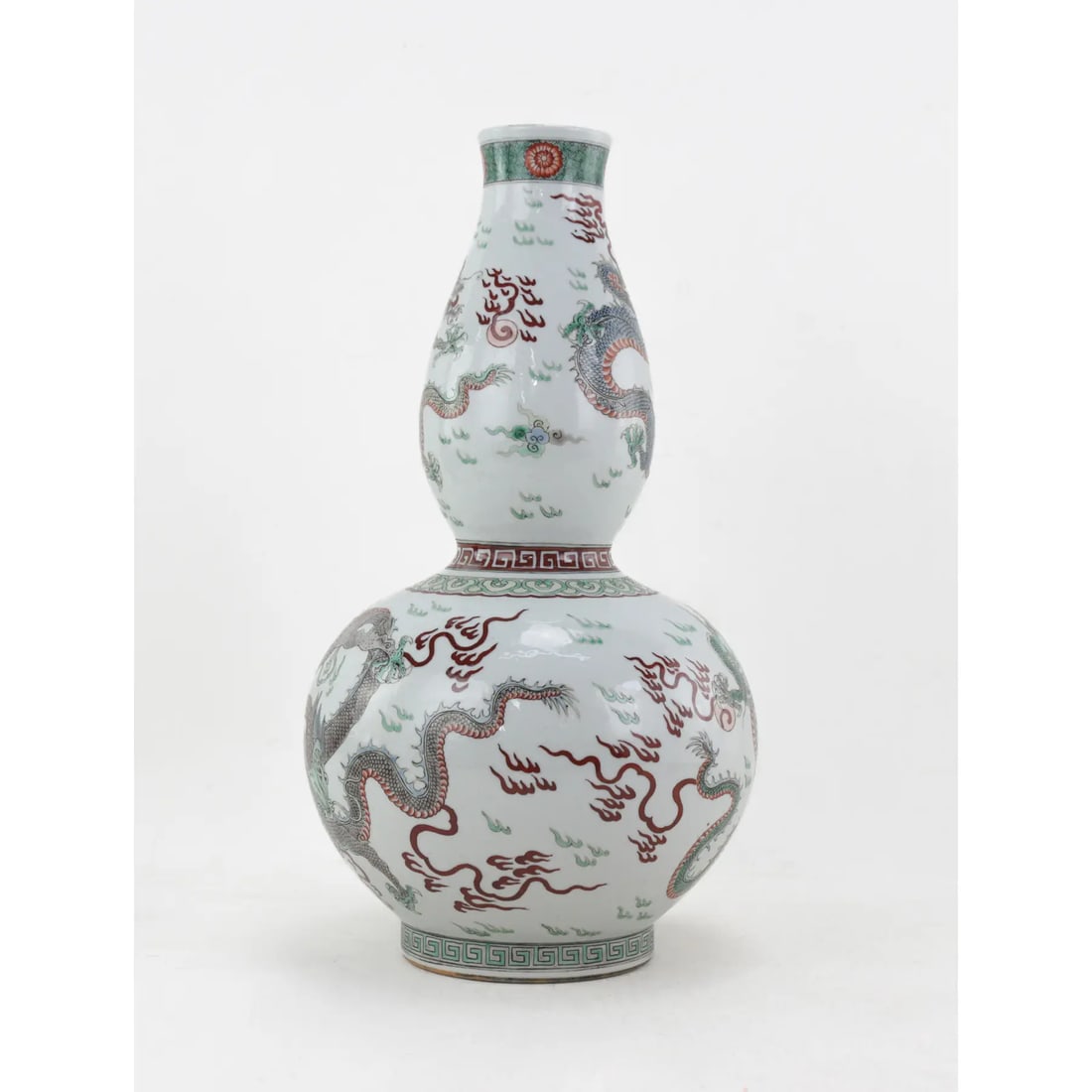 Pair of Famille-Rose "˜Cloud and Dragon' Double Gourd Vasesï¼ŒJingdezhen Kiln, - 4