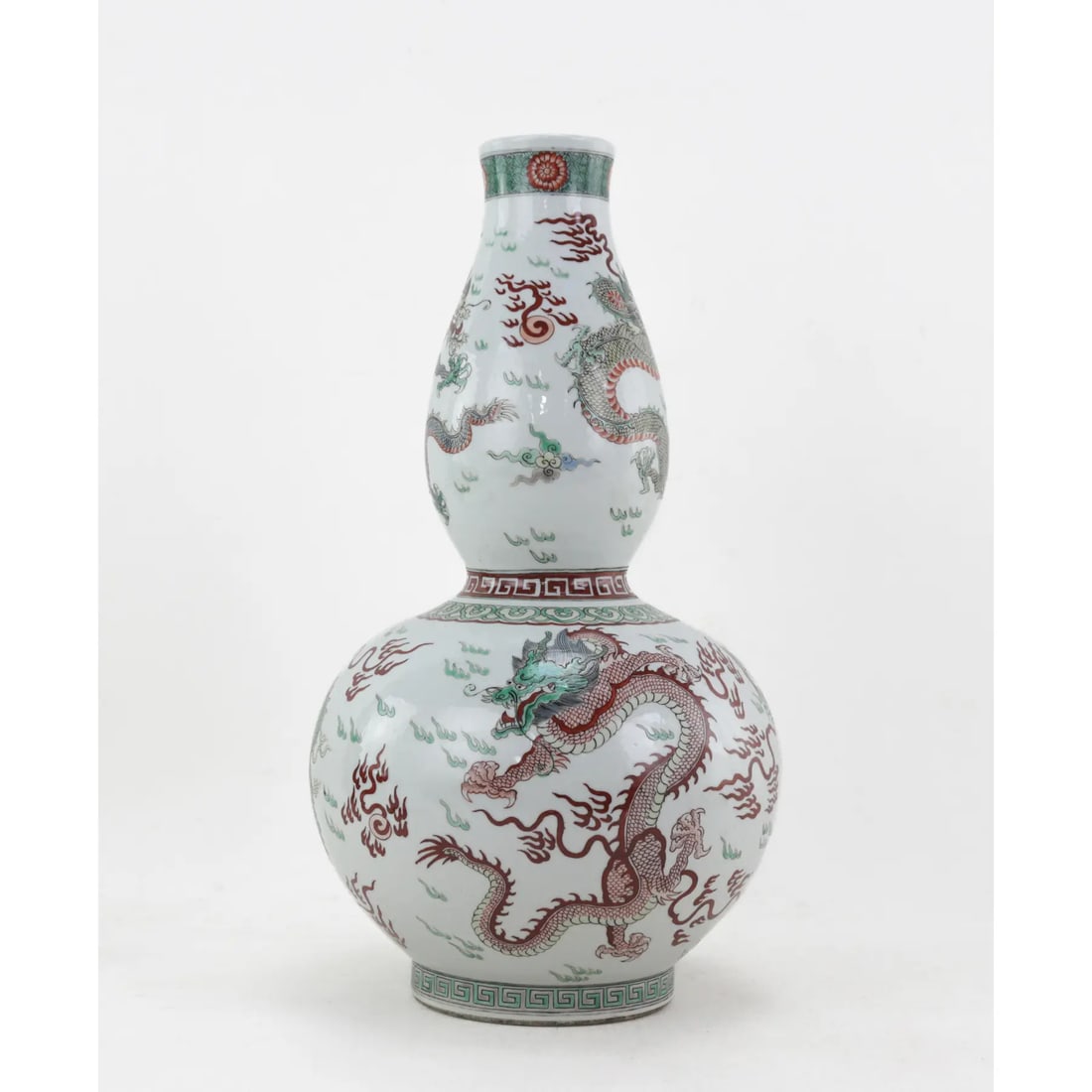 Pair of Famille-Rose "˜Cloud and Dragon' Double Gourd Vasesï¼ŒJingdezhen Kiln, - 5