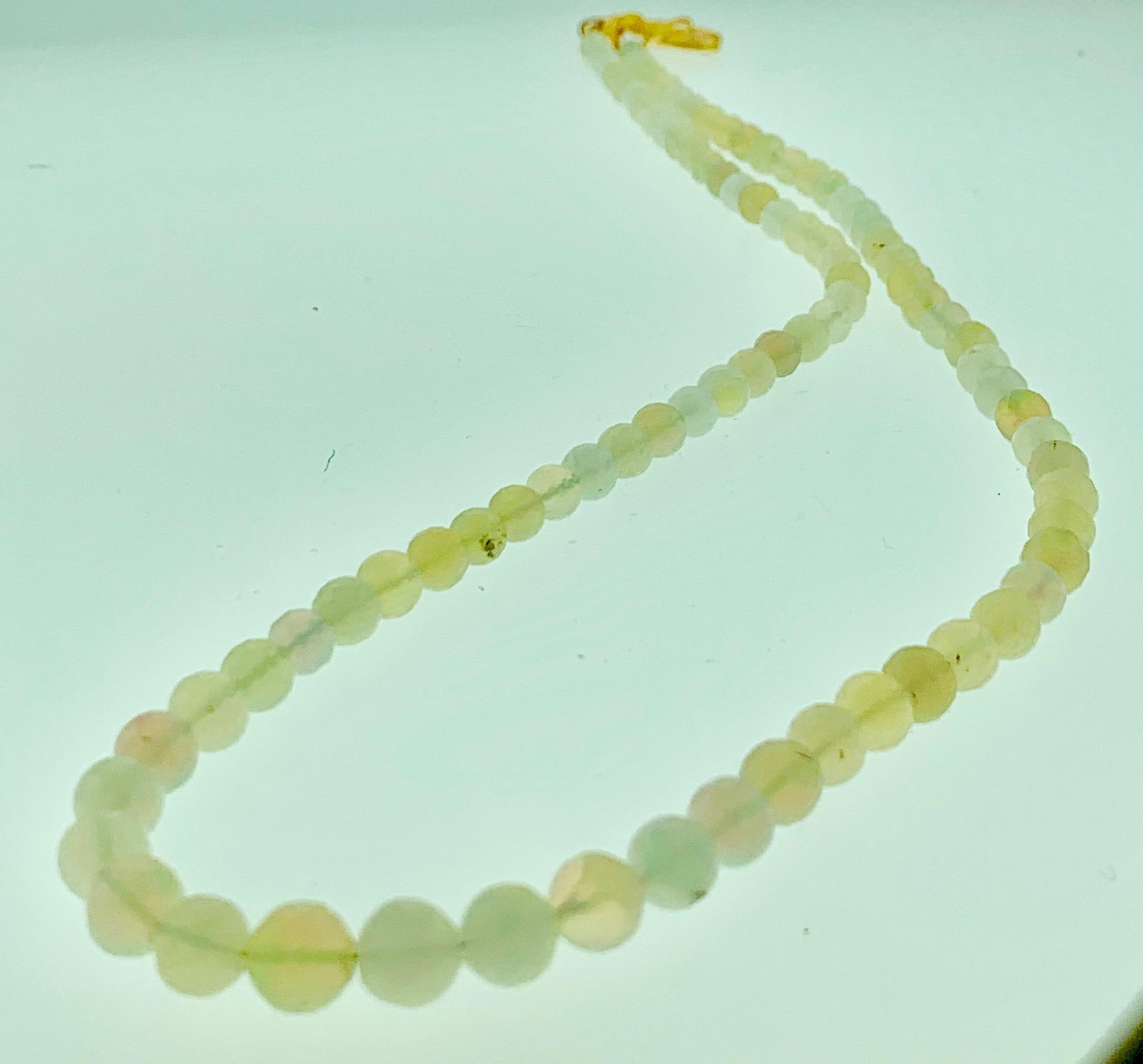 Natural Opal Faceted Bead Single Strand Necklace on Clearance Silver Clasp - 4