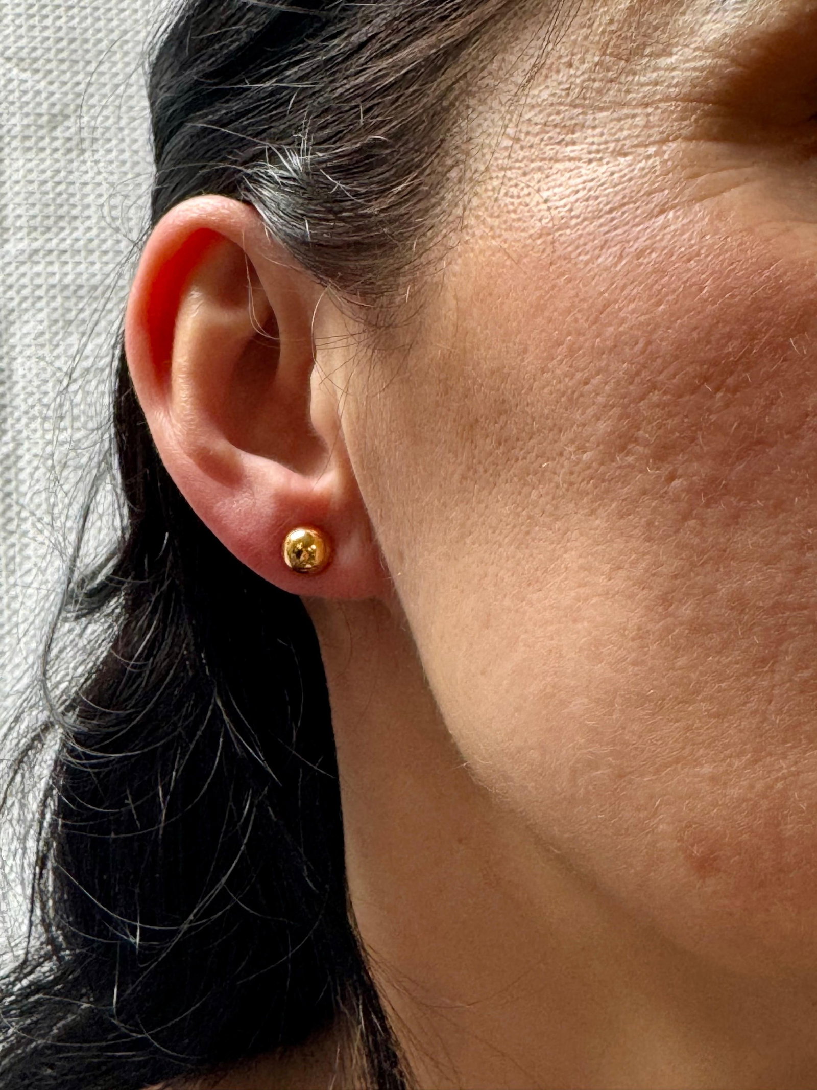 Round Ball Plain Gold Stud Post Earrings 14 Karat Yellow Gold - 13