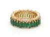 Natural 3.46 cts emerald & 0.33 cts diamond zig zag band ring in 18k gold - 2