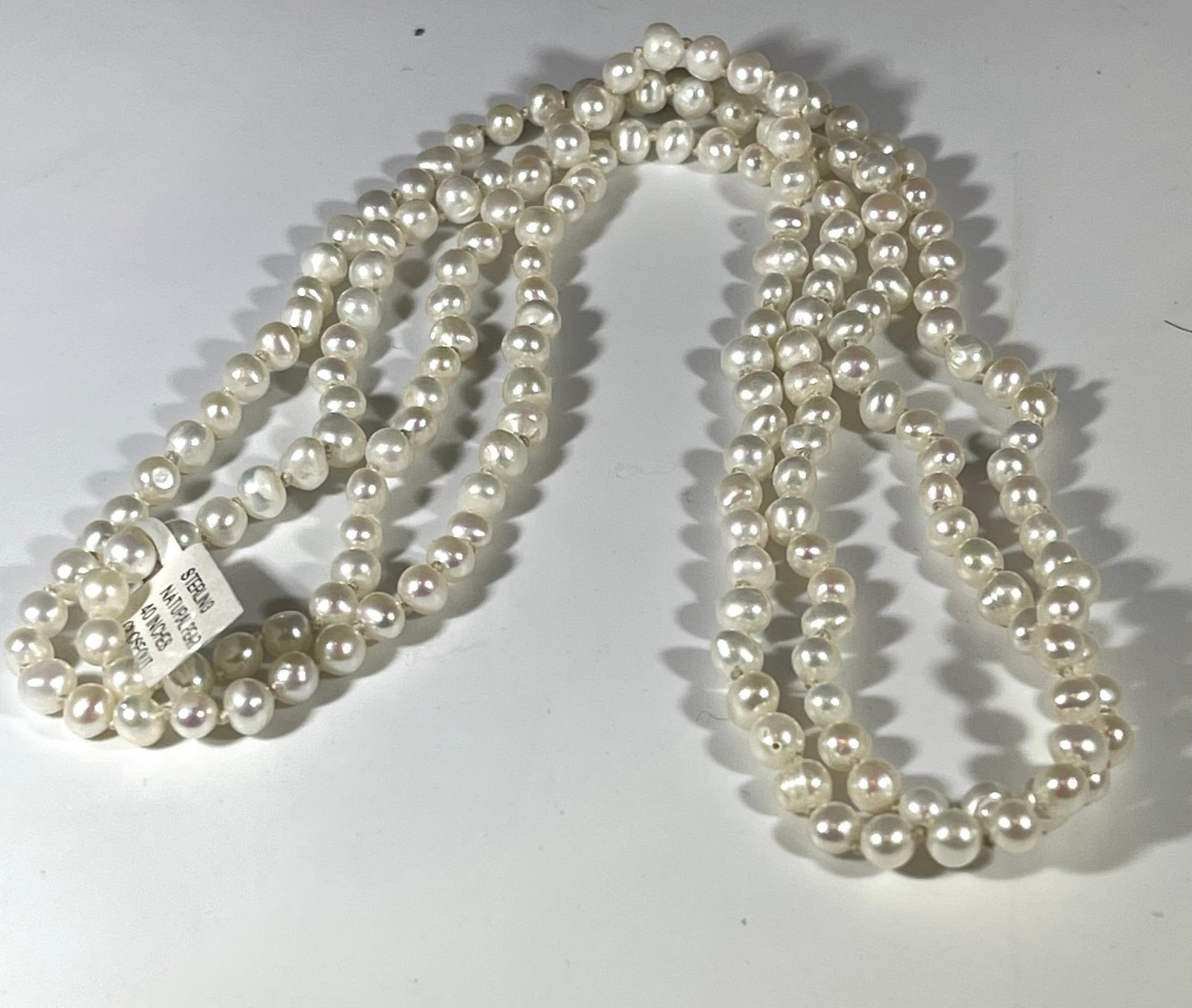 Fresh Water Round Pearl Single Strand Necklace, Opera Length - 12