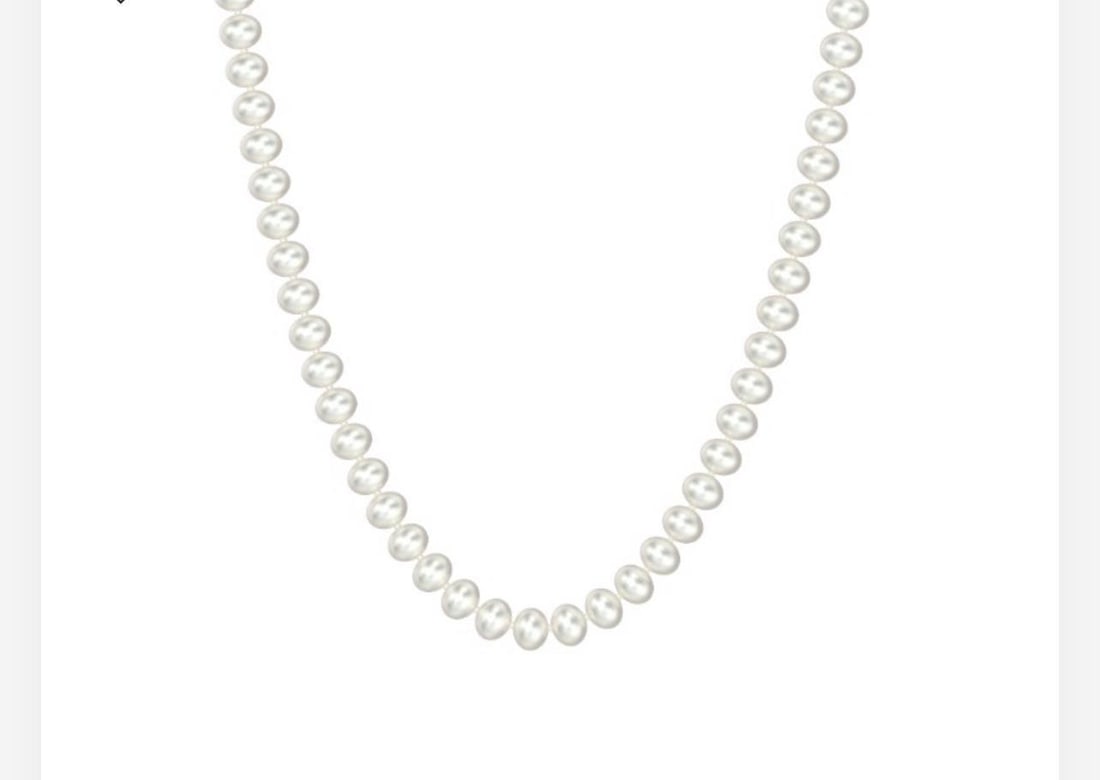 Vintage Fresh Water Pearl Single Strand Necklace, Silver Clasp - 2