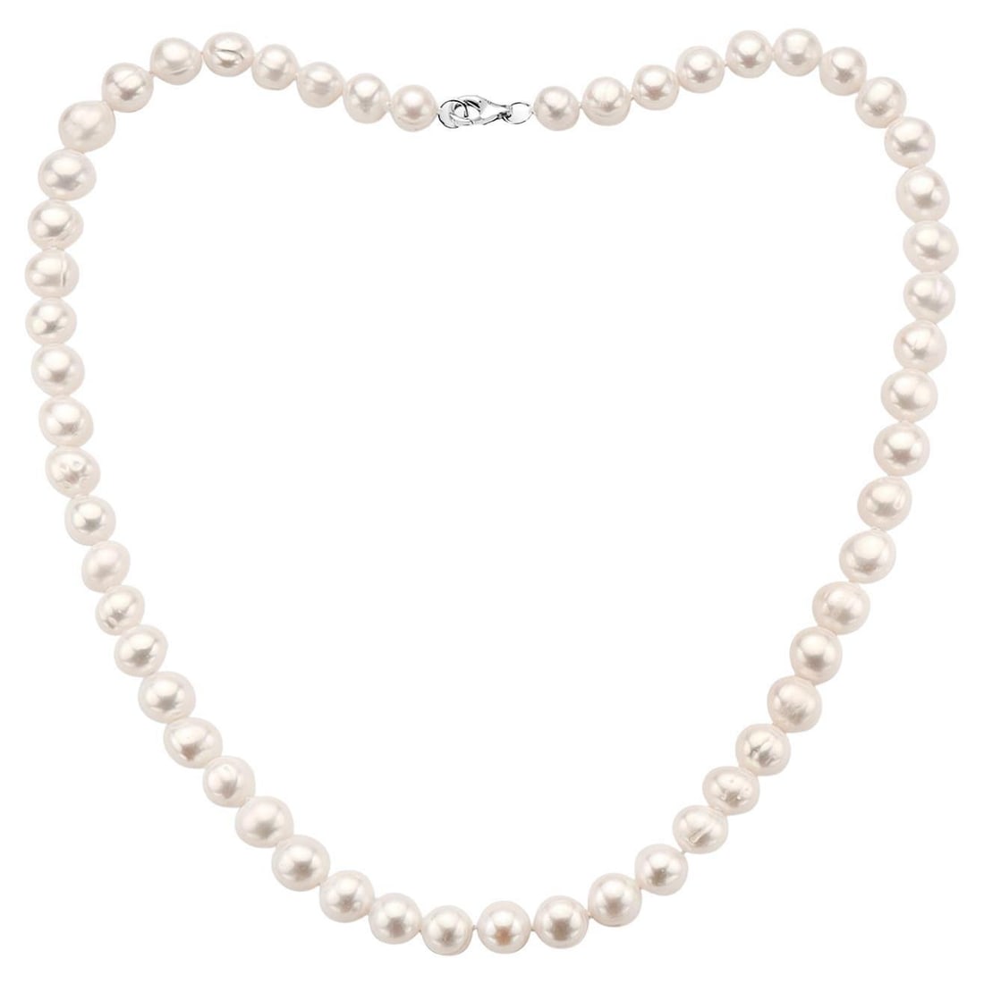 Vintage Fresh Water Pearl Single Strand Necklace, Silver Clasp - 5