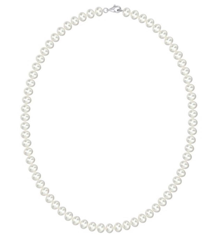 Vintage Fresh Water Pearl Single Strand Necklace, Silver Clasp - 8