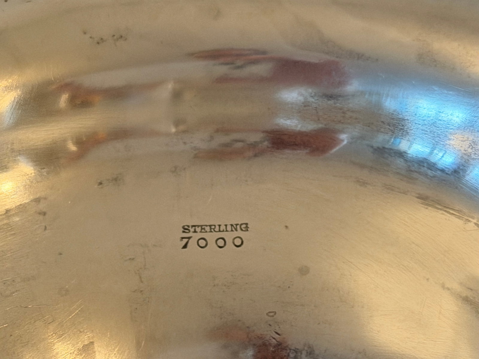 Antique Footed Sterling Silver Plate With Floral Design 570g - 5