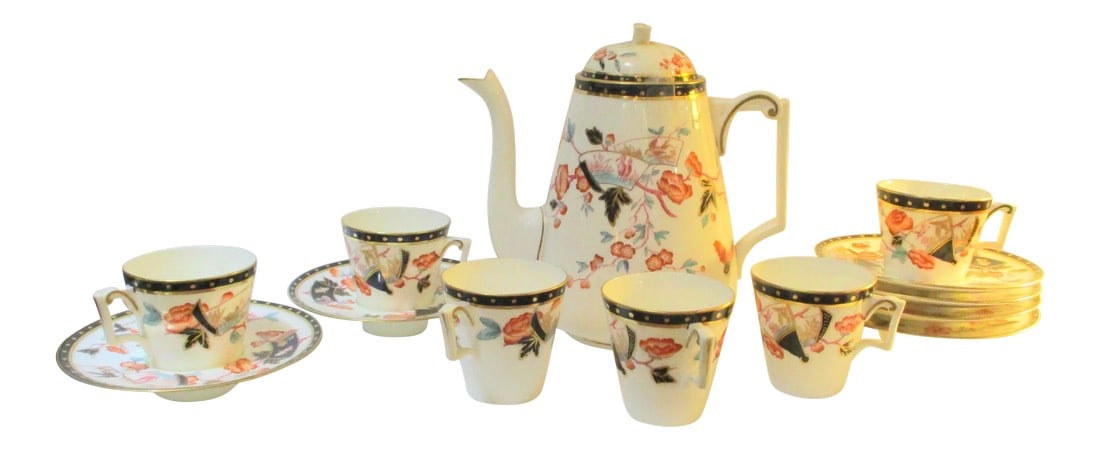 Antique Crown Field Porcelain Tea Set -Set 13 Pieces (1 of 9)