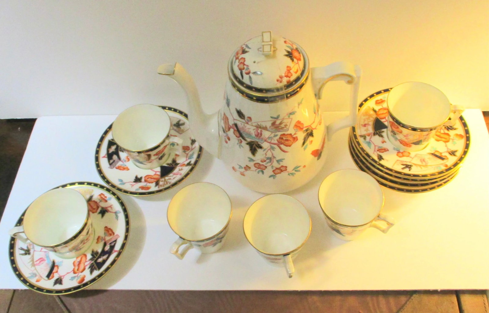 Antique Crown Field Porcelain Tea Set -Set 13 Pieces - 3