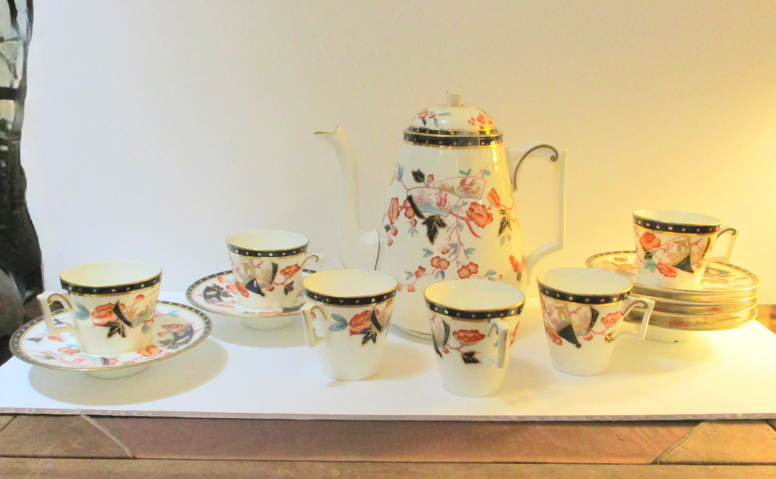 Antique Crown Field Porcelain Tea Set -Set 13 Pieces - 9