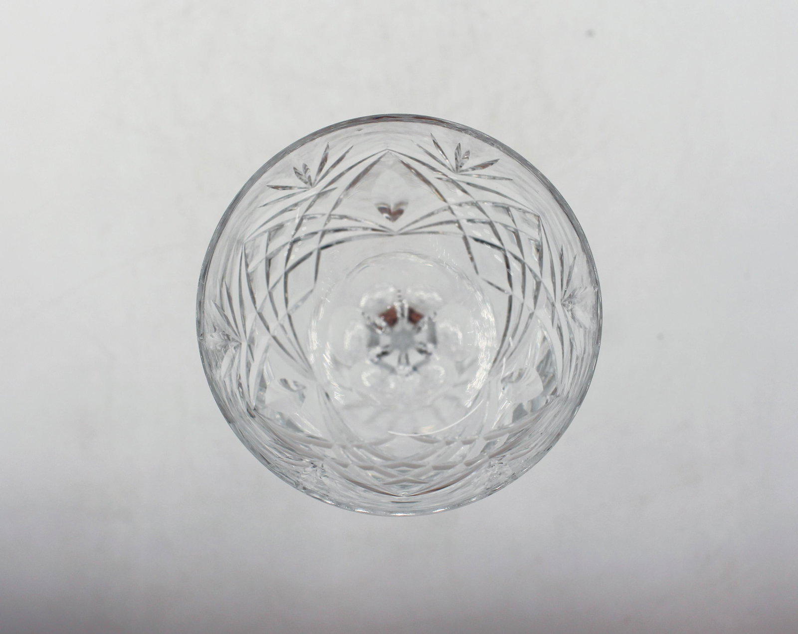 Continental Antique Set of 8 Handblown and Cut Crystal Wine Glasses - 8