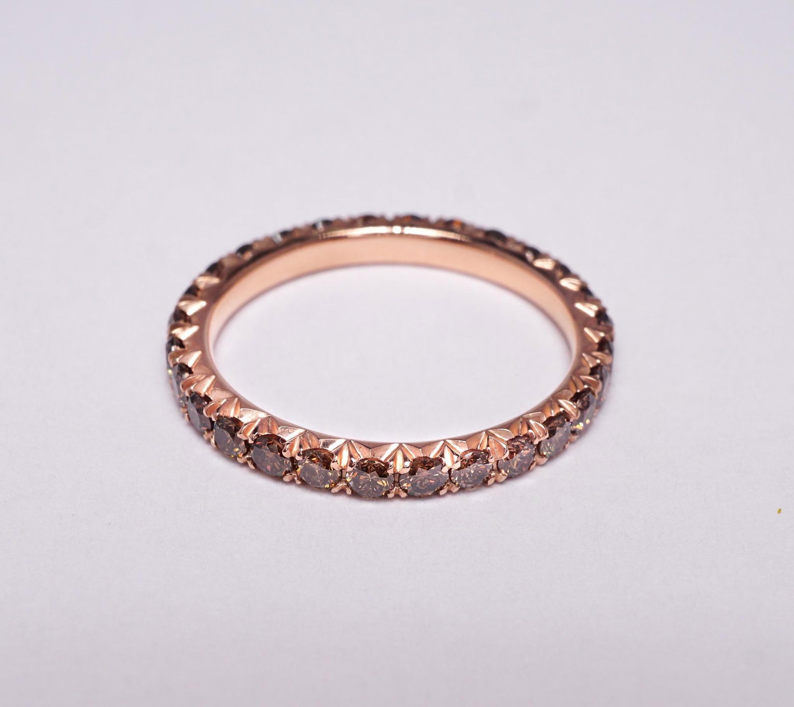 1.10 Carat Micro-Pave Fall Colors Diamond Eternity Wedding Band In Rose Gold - 2