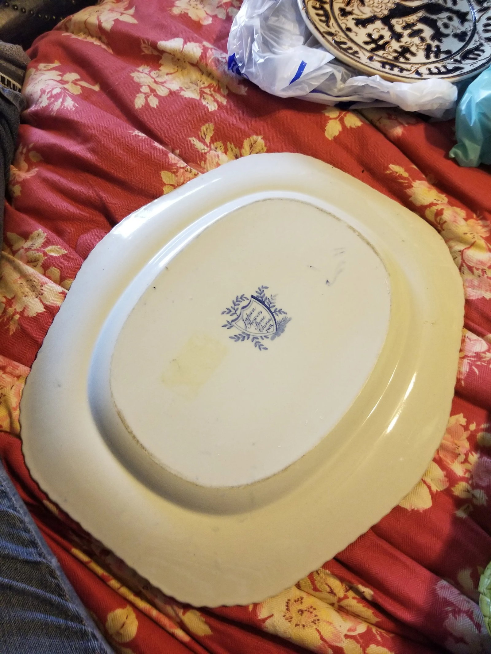 Antique Blue and White Platter - 5