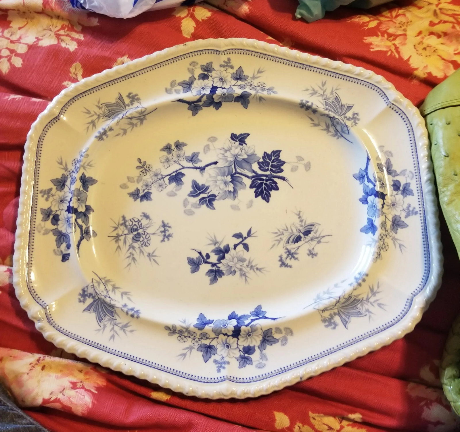 Antique Blue and White Platter - 7