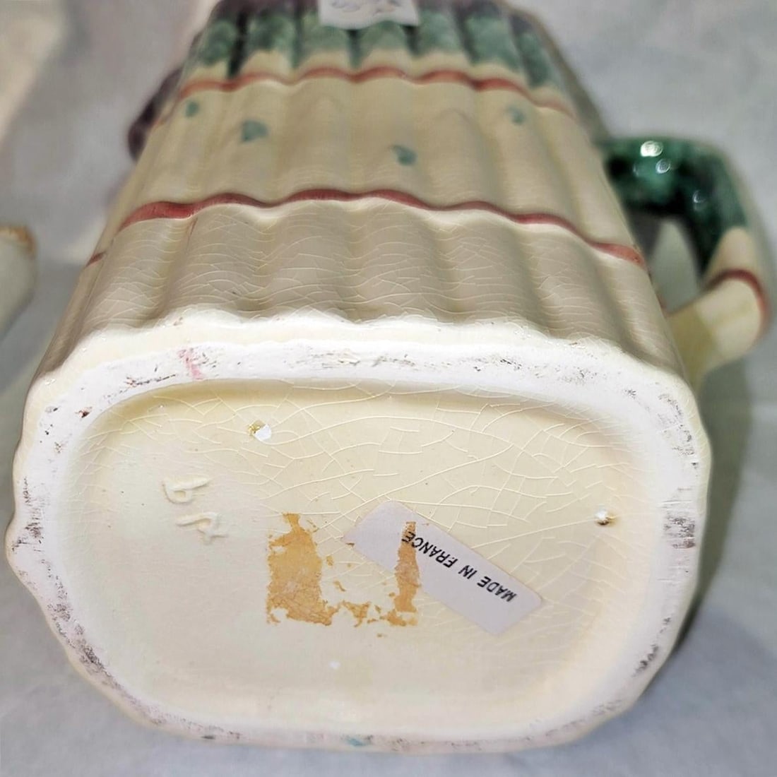 1990s French Majolica Asparagus Pitcher With Spears - 9