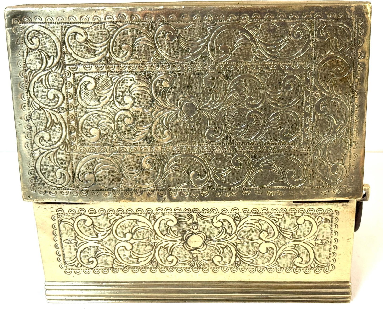 Cast Brass Engraved Brazier Box with Pierced Charcoal Tray, North India - 4