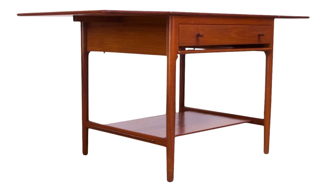 Hans Wegner for Andreas Tuck Model AT33 Drop-Leaf Sewing Table in Teak (1 of 13)