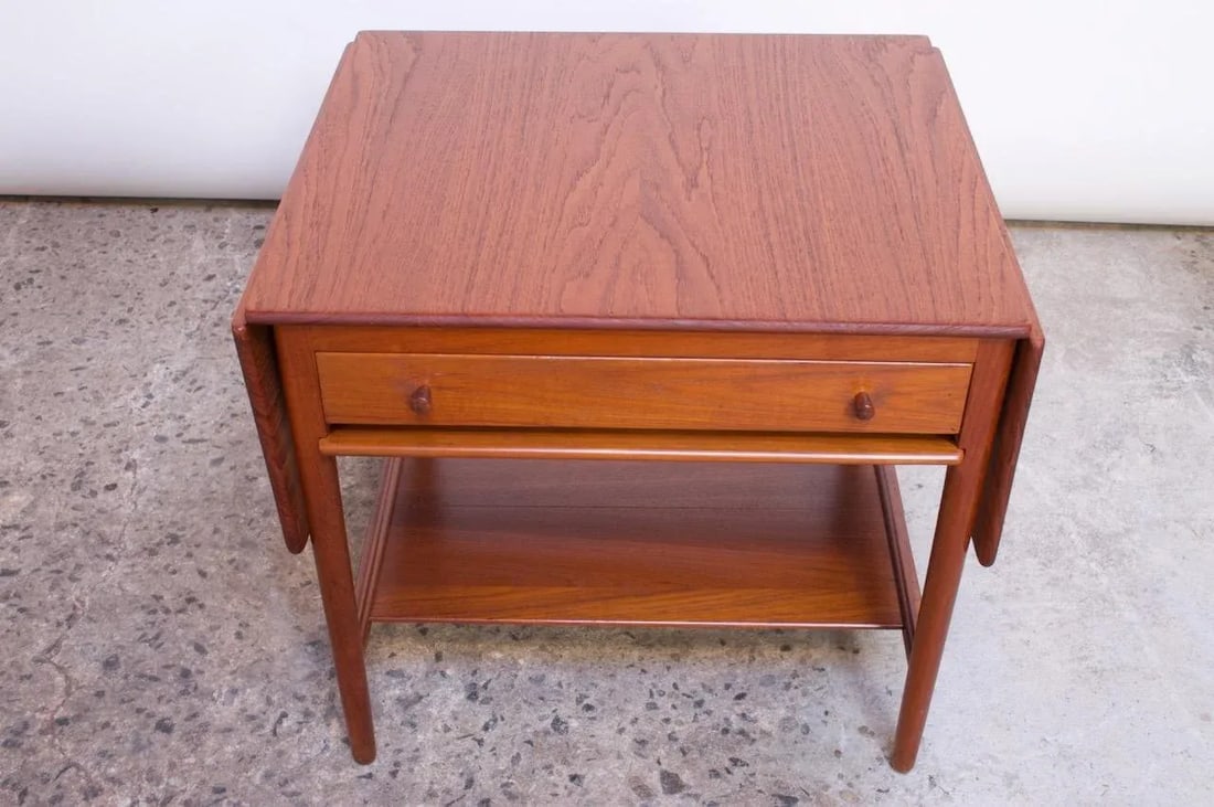 Hans Wegner for Andreas Tuck Model AT33 Drop-Leaf Sewing Table in Teak - 2