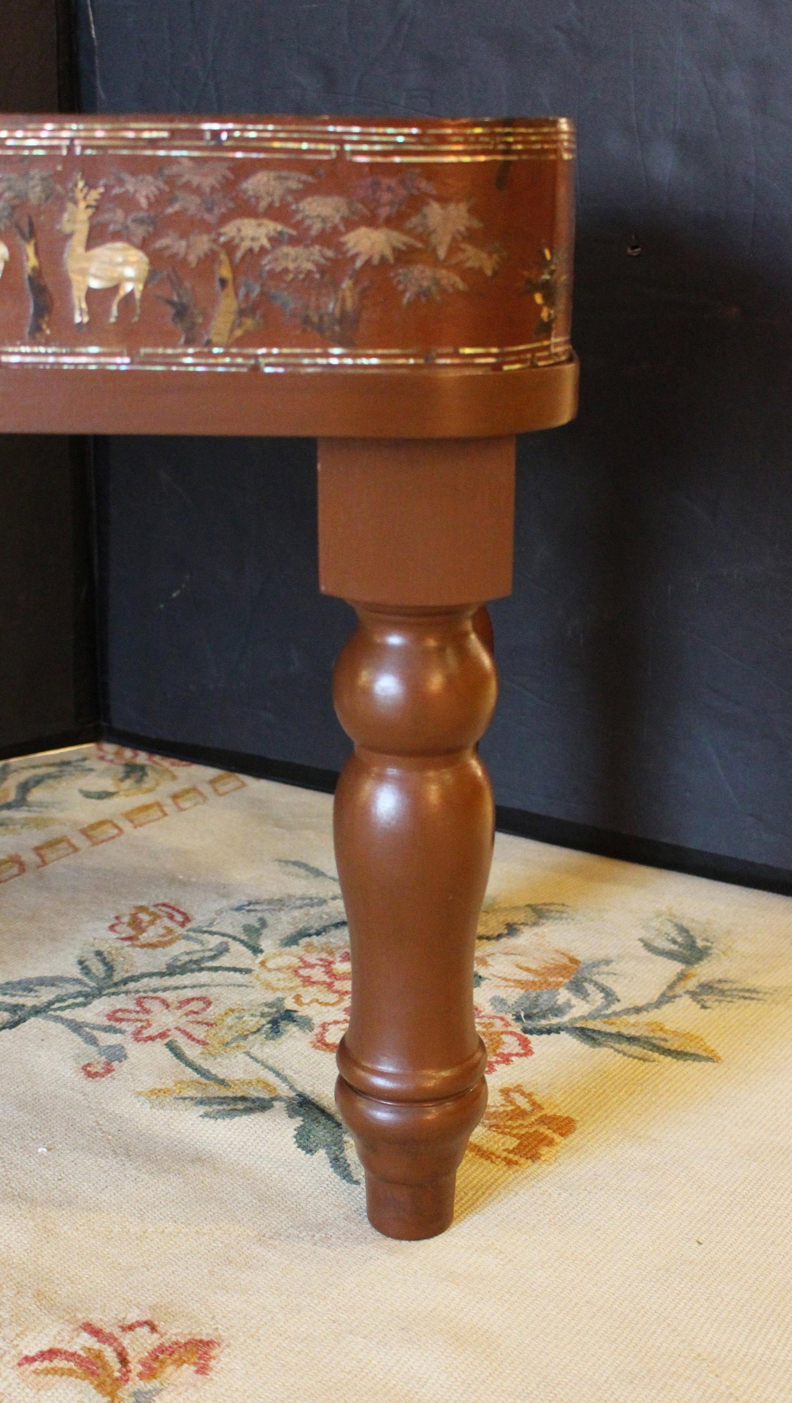 Mid-Late 19th Century Chinese or Korean Burnt Red Lacquer Gallery Tray Now on Custom Stand - 7