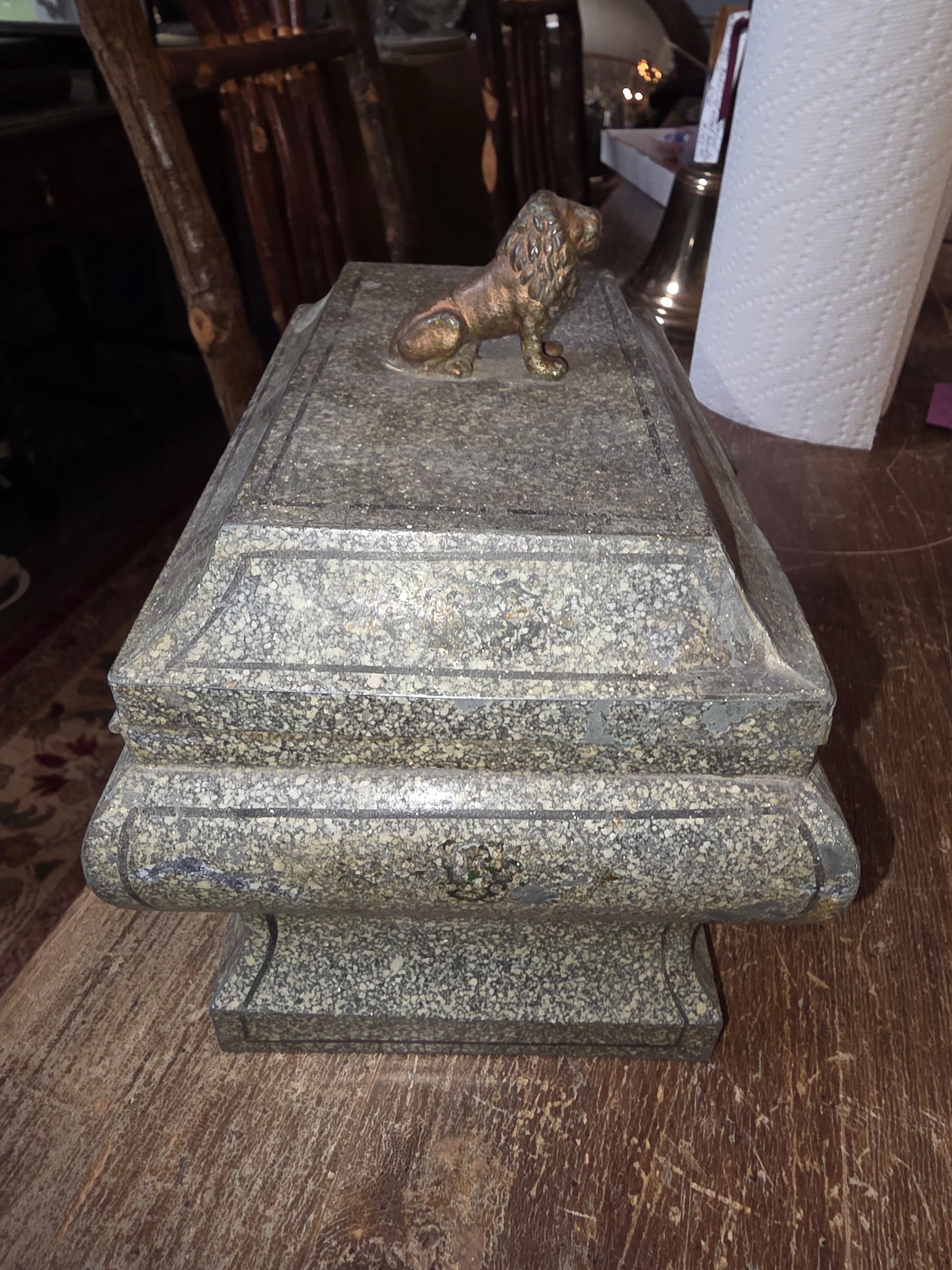 Painted Tole Tea Caddy Box - 5
