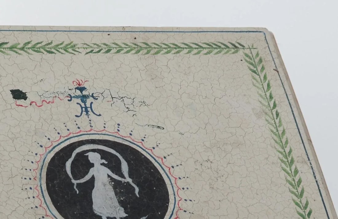 Vintage Hand-Painted British Style Pattern Side Table - 6