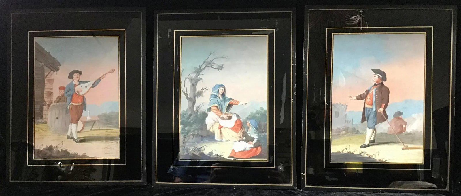 Early 19th Century Neapolitan Gouache on Paper - Set of 3 - 10