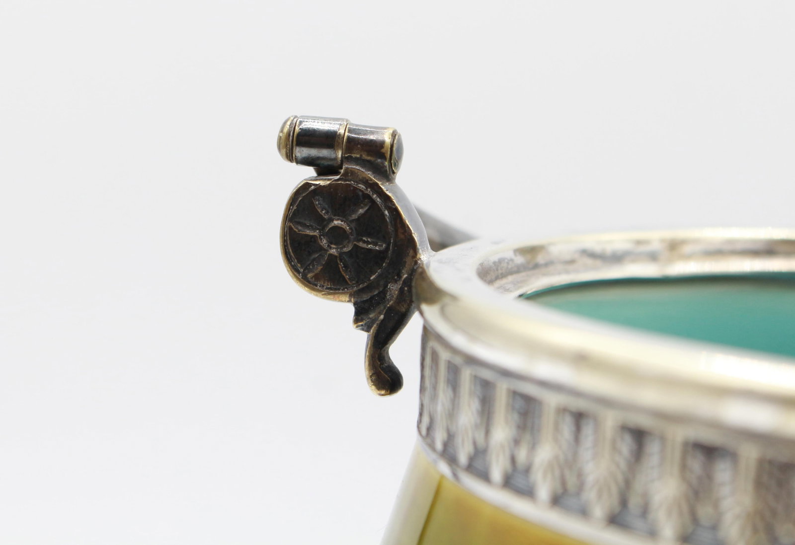 Circa 1880 French Majolica and Silverplate Biscuit Box by Sarreguemines - 7