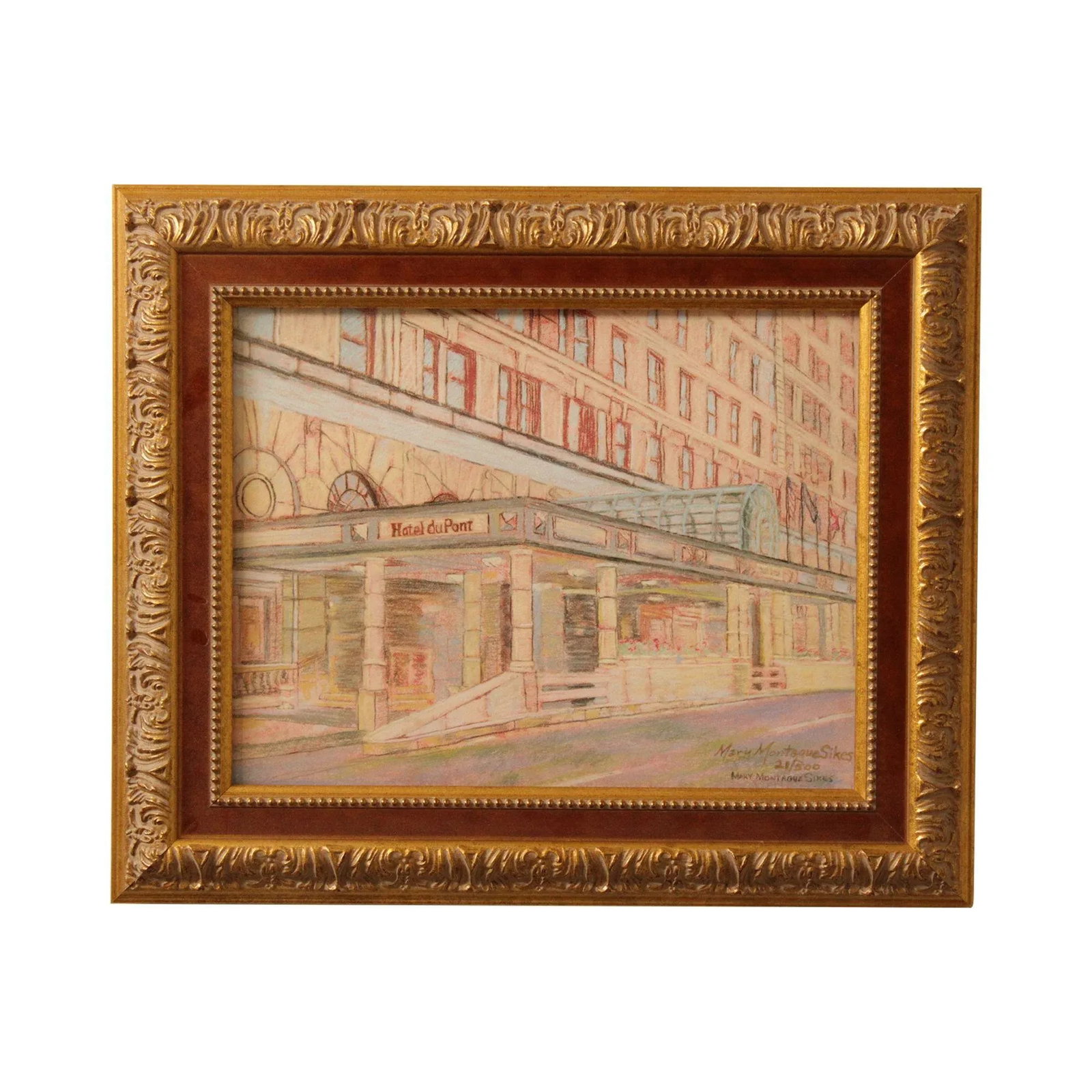 Mary Montague Sikes Hotel Du Pont Custom Framed Giclee Art Print - 12