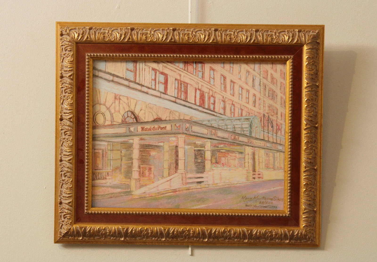 Mary Montague Sikes Hotel Du Pont Custom Framed Giclee Art Print - 2